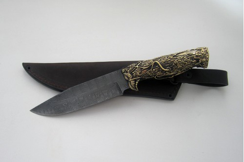 Нож "Гепард" (лат. рукоять) - работа мастерской кузнеца Марушина А.И.